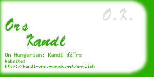 ors kandl business card